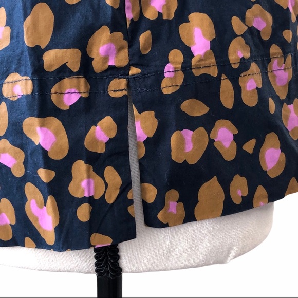 J. Crew Marlene blouse top animal print puff sleeve navy purple XXS like new - Picture 6 of 11